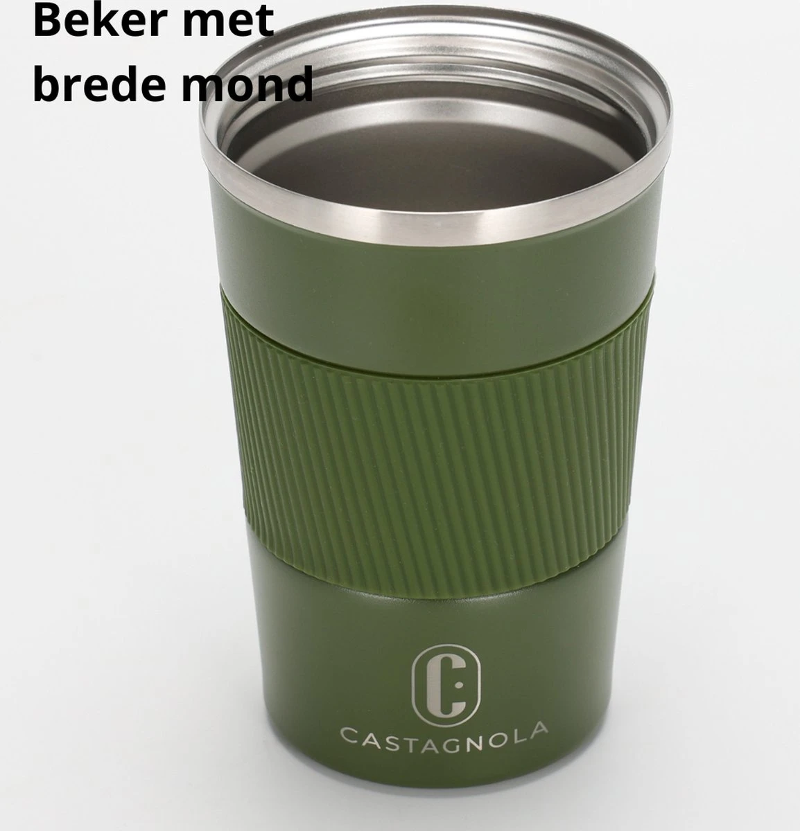 Castagnola Design RVS Koffiebeker To Go - Groen - 380ml - Thermosbeker - Theebeker - Afbeelding 7