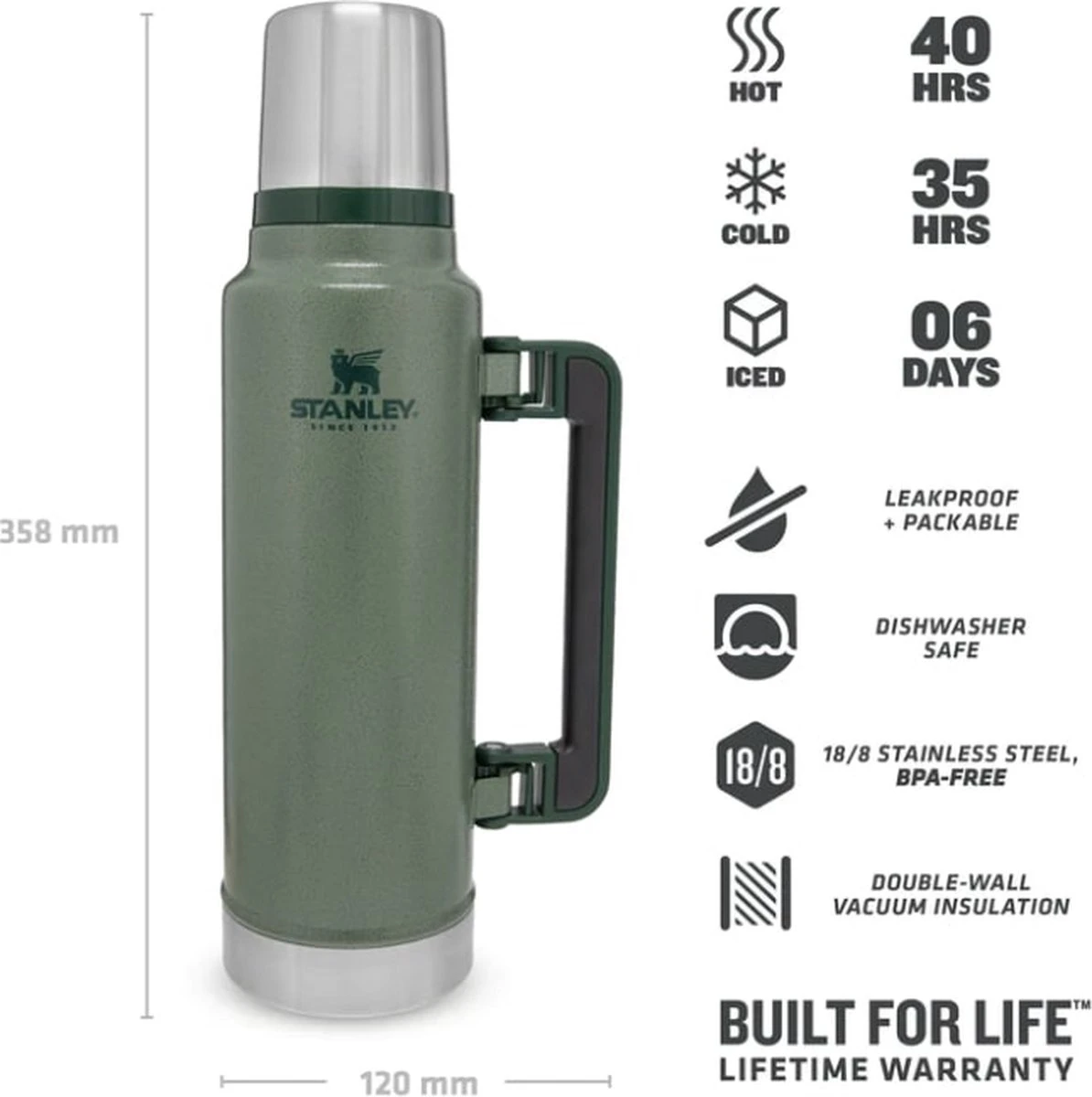 Stanley The Legendary Classic Bottle 1,40L - Thermosfles - Hammertone Green - Afbeelding 10