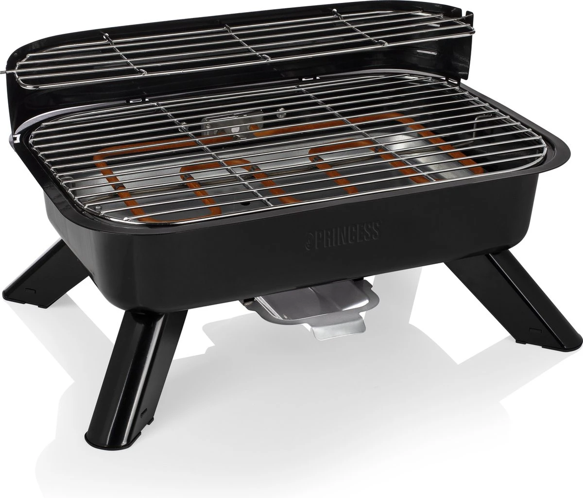 Princess 112252 Hybride Barbecue – Elektrische BBQ - Tafelmodel - 2000W - 44x 29cm - Gebruik Elektrisch Of Met Kolen - Afbeelding 4