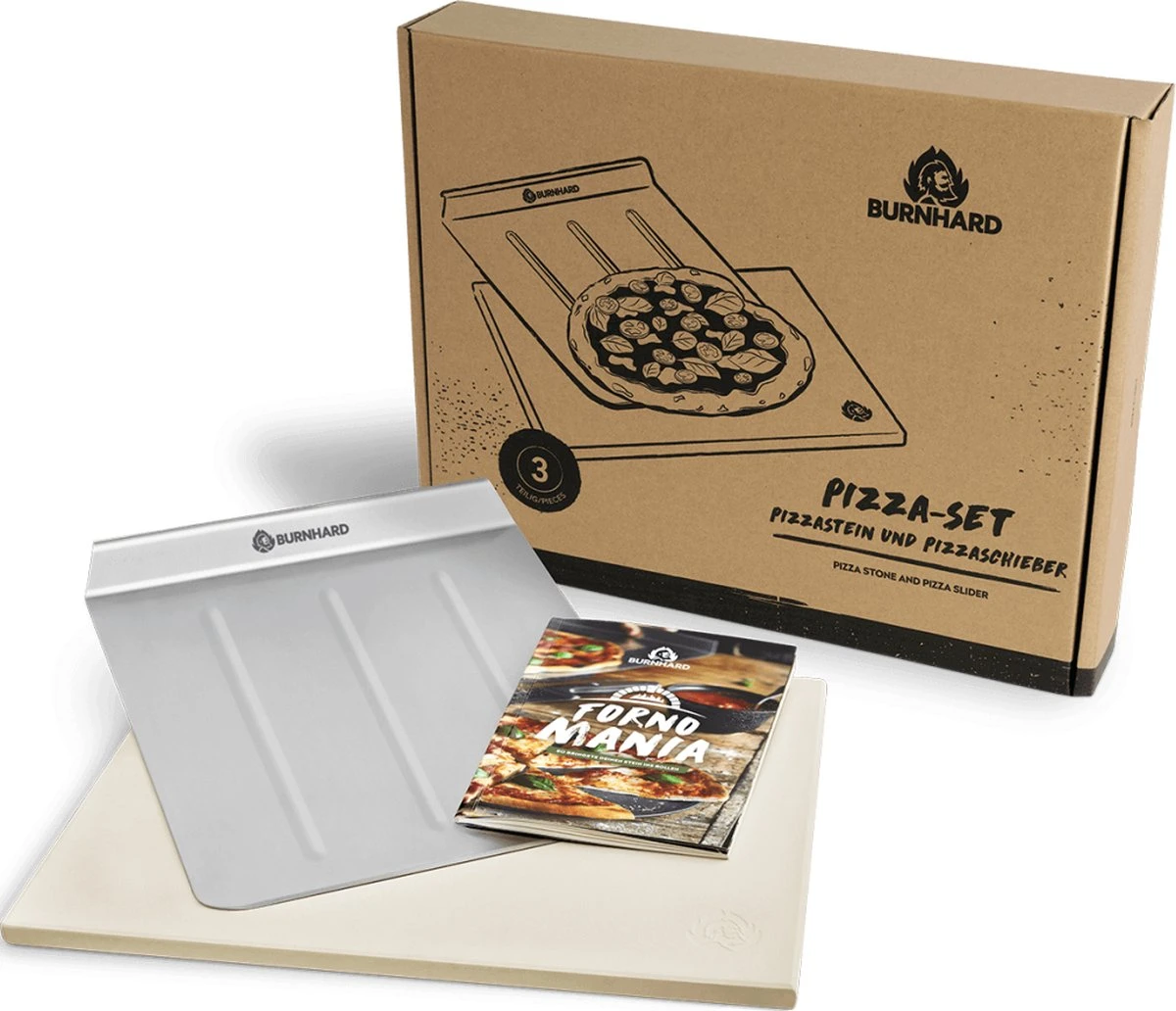 Burnhard Pizzasteen 38 X 30 X 1,5 Cm + Pizzaschep - Afbeelding 10
