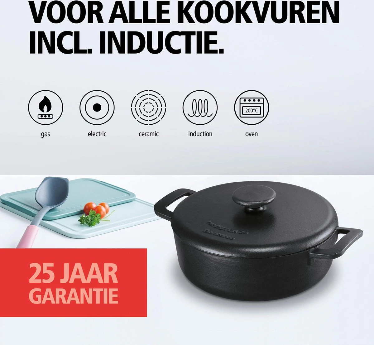 Brabantia The Dutch Braadpan - Matt Black - 28 Cm - Gietijzer - Afbeelding 7