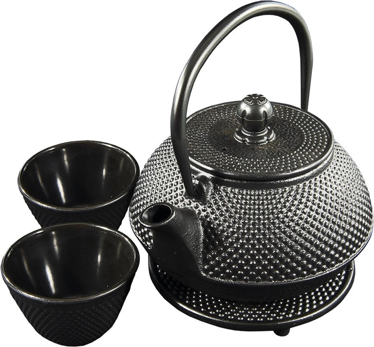 SakuraTea - Theepot Set - 4-delig - Gietijzer - Zwart - 0.8L - 2 Kopjes (100ml) - Afbeelding 5