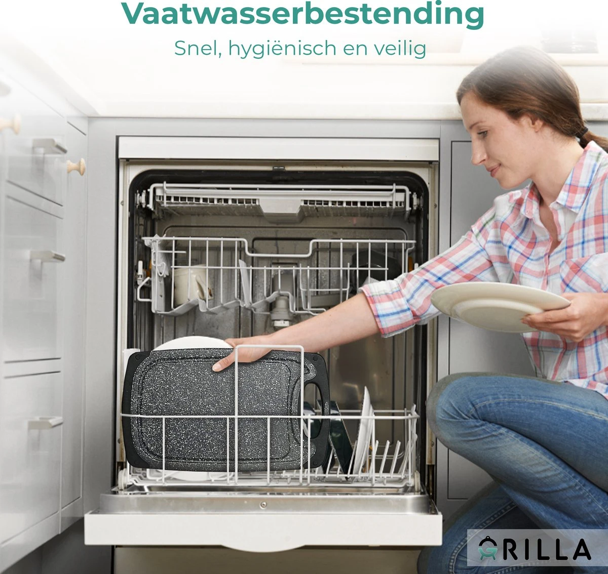 Grilla Snijplankenset - 3 Stuks - Marmer Look - Snijplank Set Kunststof - Afbeelding 6