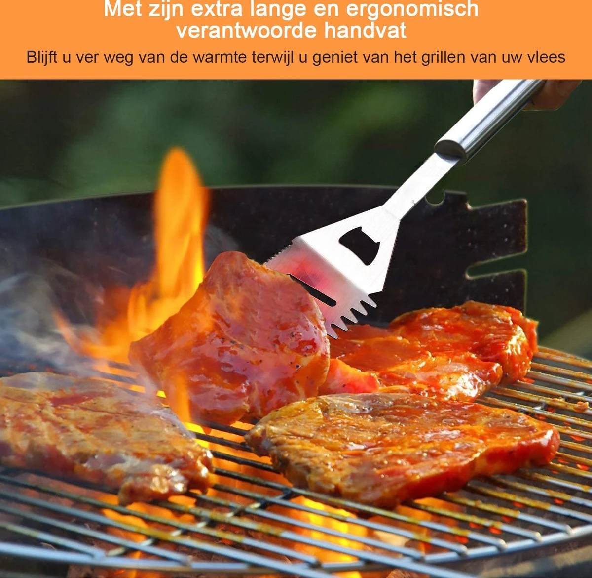 Saveur Royal® 35-delige Barbecue Gereedschapset In Roestvrij Staal - BBQ Grill Set Met Draagtas - Barbecuegerei-sets - Barbecue Accessoires Gereedschap - 35-delig - Afbeelding 3