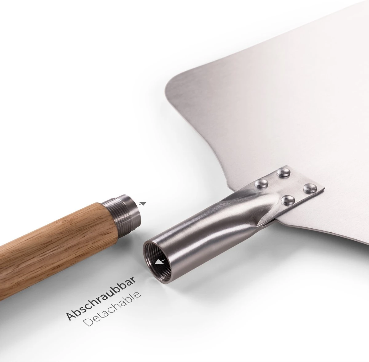 Blumtal Professionele Pizzaschep - 30,5 X 30,5 Cm - Houten Grip 85 Cm - Afbeelding 2