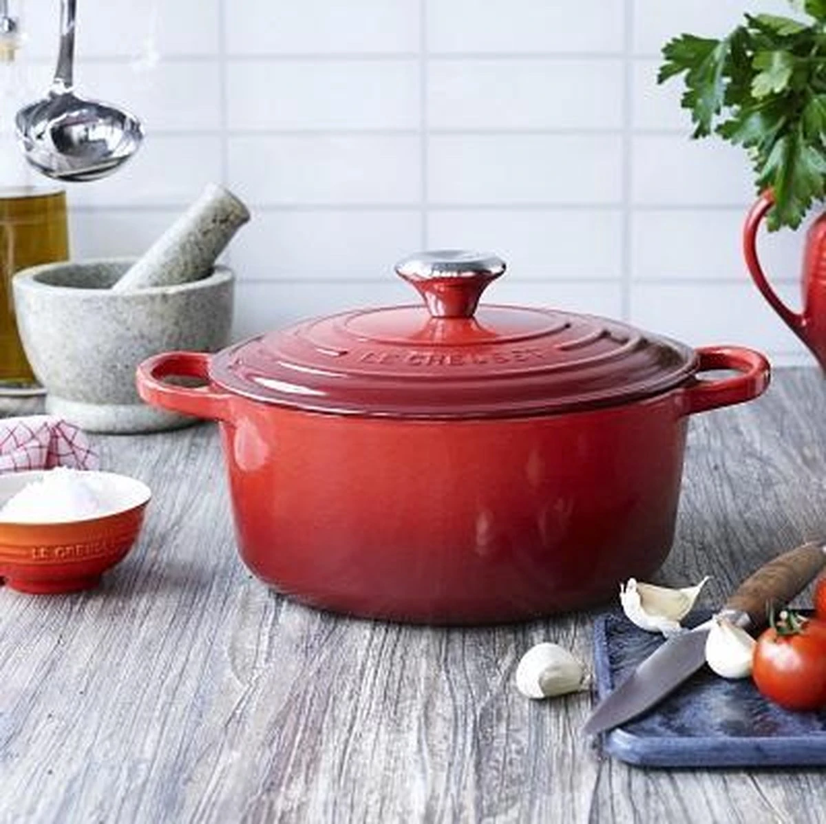 Le Creuset Signature Braadpan - 4,2 L - 24 Cm - Kersenrood - Afbeelding 4