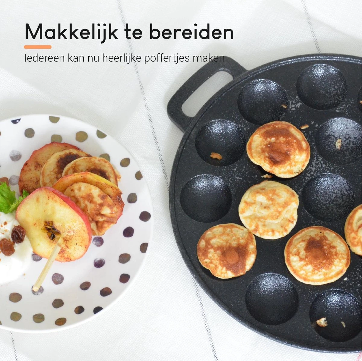Ocina Poffertjespan Accessoires Set - Doseerfles - Poffertjes Spuitfles - 6x Poffertjes Vork - Kwast - Siliconen Kwast - Bakkwast - Gratis Poffertjes E-Book - Afbeelding 5