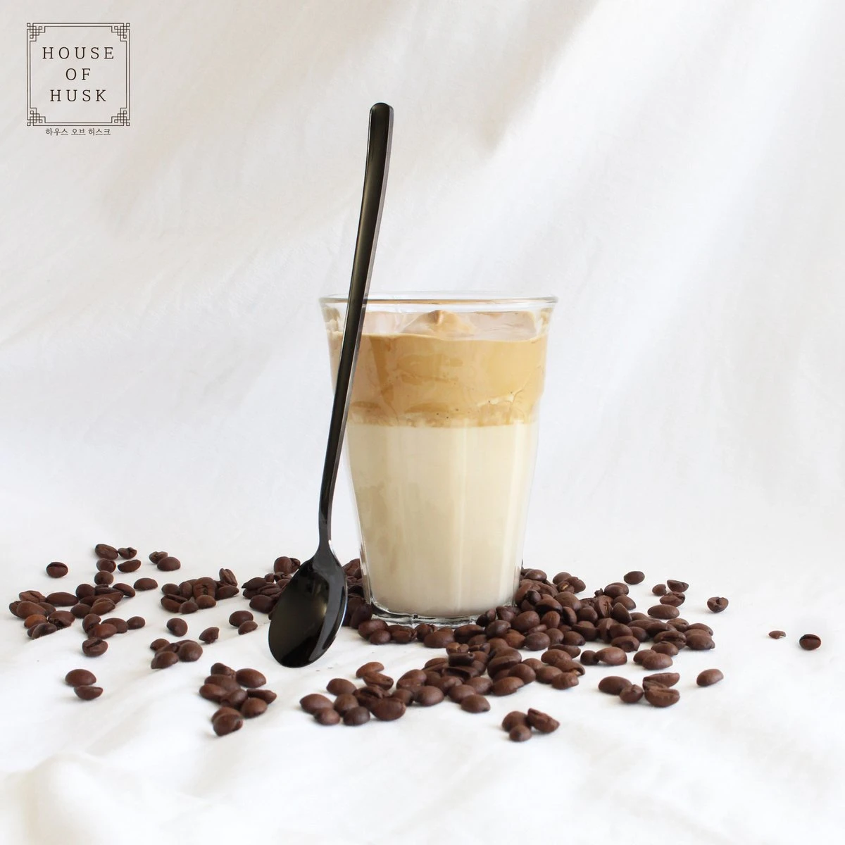 House Of Husk Latte Macchiato Lepels Set - Lange Theelepels - Koffielepels - Longdrinklepels - Sorbetlepels - Barlepel - RVS - 6 Stuks - 20CM - Zwart - Afbeelding 3