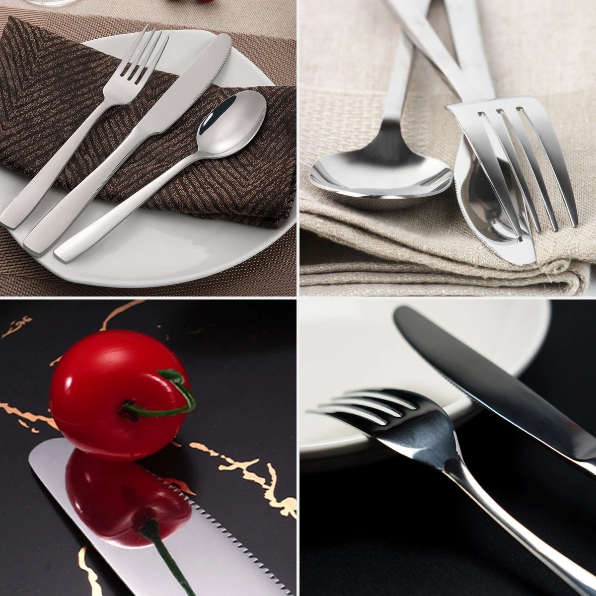 Deleca 8 Persoons Bestekset (48-delig) - Lepels, Messen, Vorken & Steakmessen - Vaatwasserbestendig - Zilver / RVS - Afbeelding 4