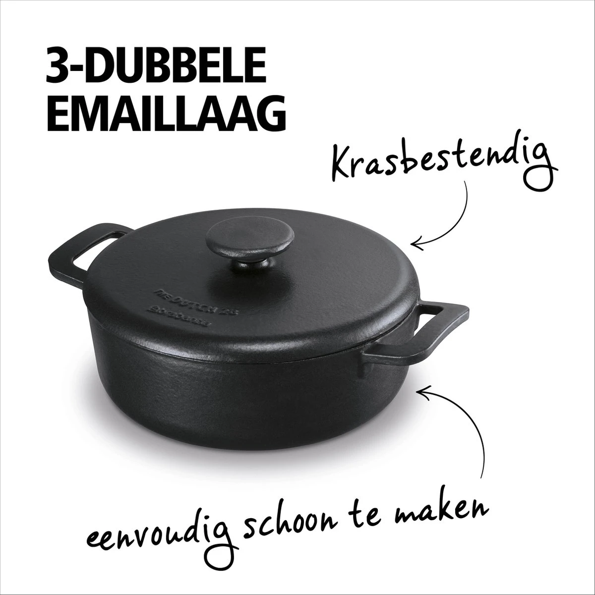 Brabantia The Dutch Braadpan - Matt Black - 28 Cm - Gietijzer - Afbeelding 3