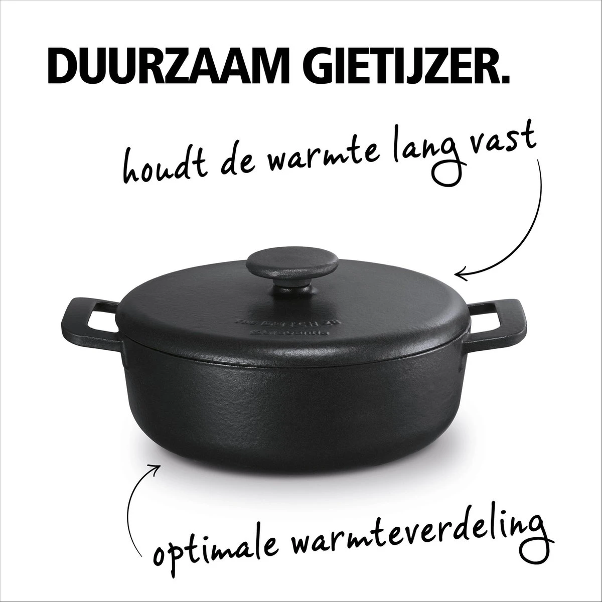 Brabantia The Dutch Braadpan - Matt Black - 28 Cm - Gietijzer - Afbeelding 6