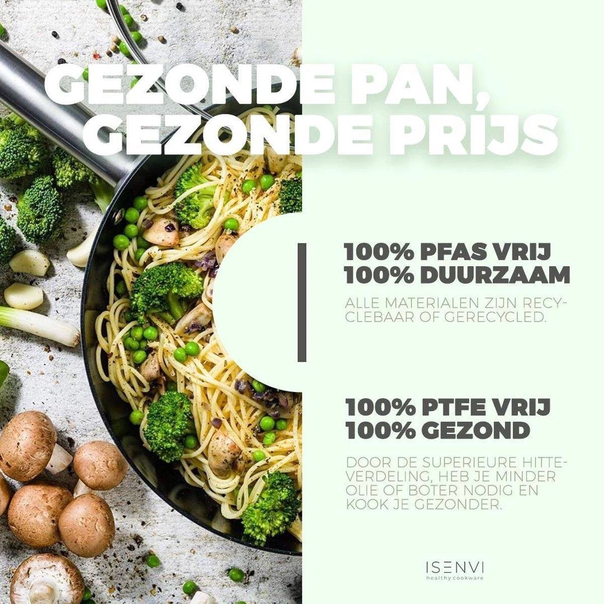 ISENVI Murray Keramische Wokpan Met Deksel 36 CM - RVS Greep - Afbeelding 5