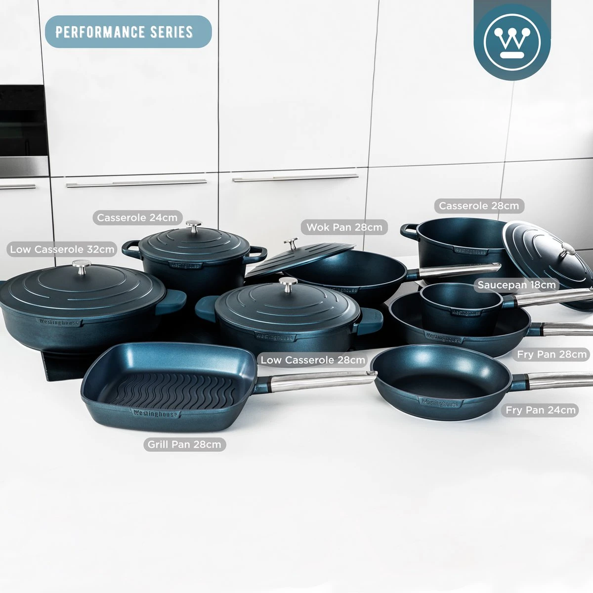 Westinghouse Performance Series - Wokpan Inductie - 28cm Luxe Wok Met Deksel - Blauw - Geschikt Voor Alle Warmtebronnen - Afbeelding 6
