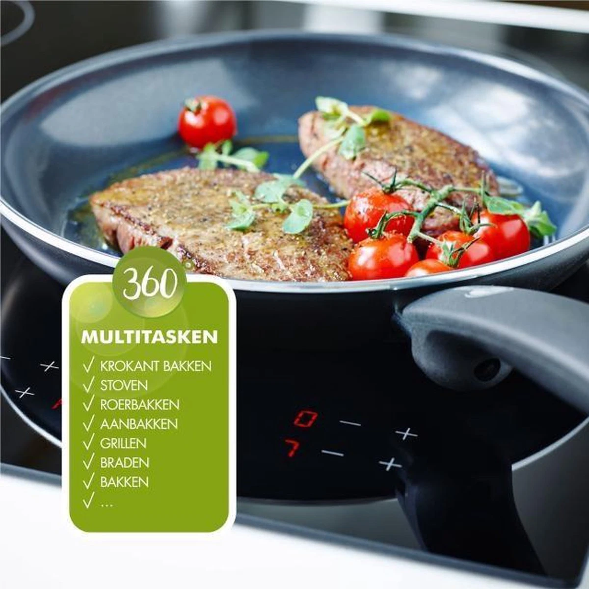 GreenPan Cambridge Koekenpan 26cm - Zwart - Inductie - PFAS-vrij - Afbeelding 15
