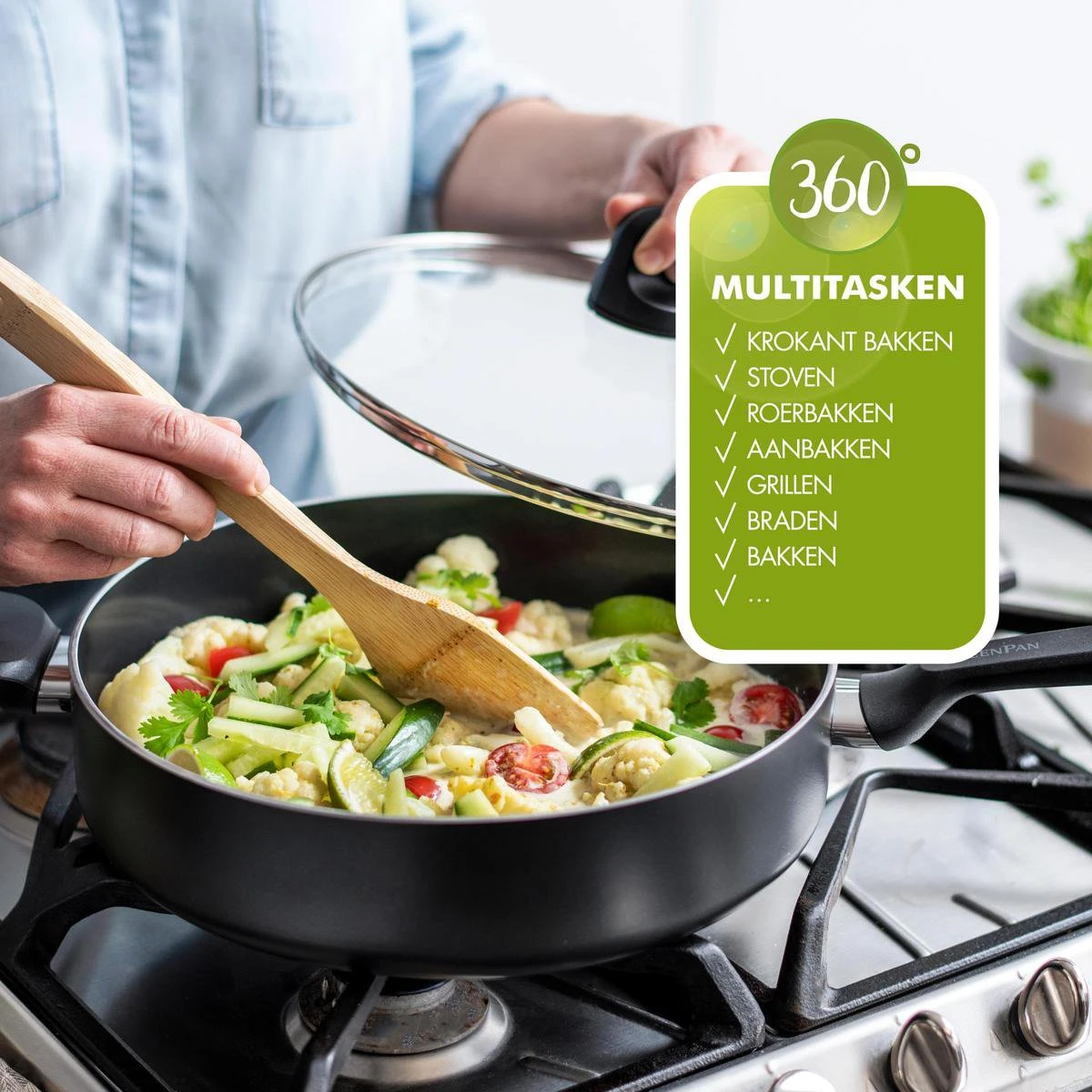 GreenPan Memphis Koekenpan 28cm - Zwart - Inductie - PFAS-vrij - Afbeelding 9