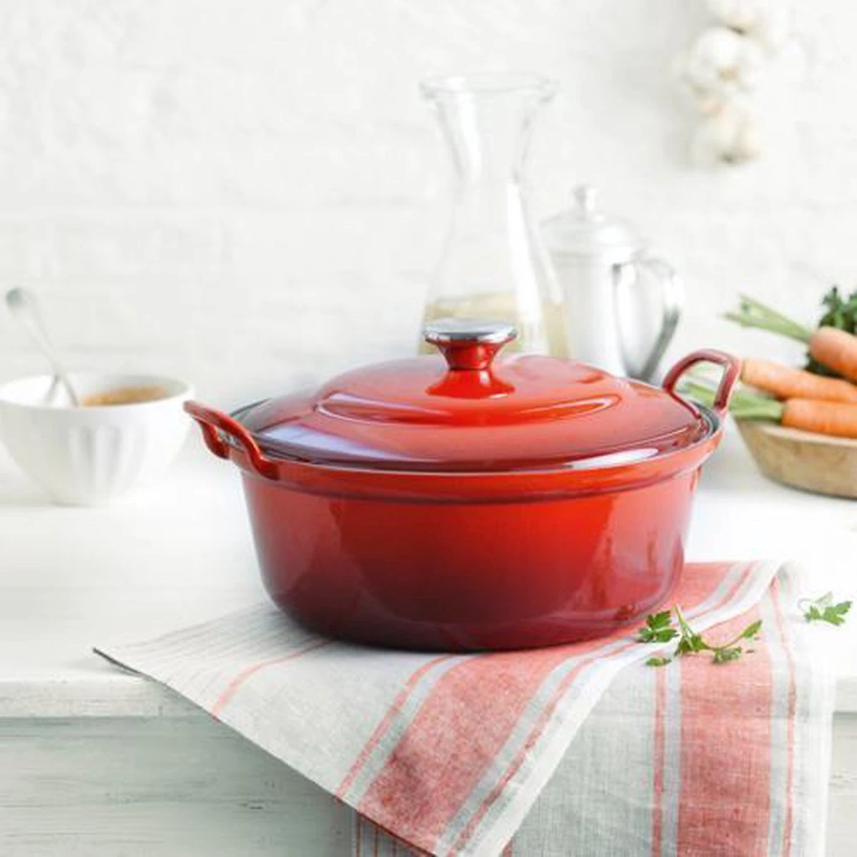 Le Creuset Braadpan Faitout Tradition Kersenrood - ø 24 Cm / 3 Liter - Afbeelding 4