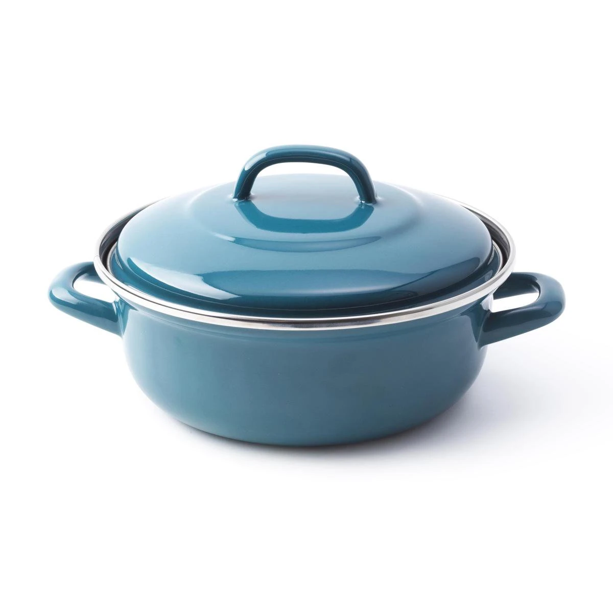 BK Fortalit Braadpan Ø 24 Cm - Blauw - Emaille - Inductie - Afbeelding 2