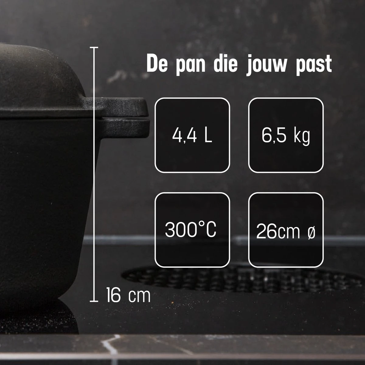 Daumonet Ducasse Gietijzeren Double Use Braadpan - Combi Sudderpan Zwart - 2-in-1 Bak- En Braadpan - PFAS & PFOA Vrij - Rond - Ø 26 Cm - 4,4 Liter - Emaille - Alle Warmtebronnen - Elektrisch - Gas - Halogeen - Inductie - Keramisch - Afbeelding 7