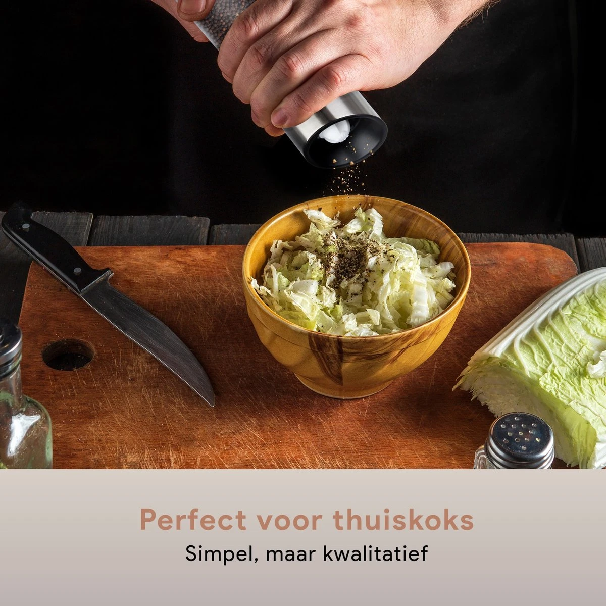 DODANA Premium Peper - & Zoutmolen Elektrisch - 1 Stuk - Pepermolen - Zoutmolen - Oplaadbaar - USB - Elektrische Pepermolen - RVS - Zwaartekracht Functie - LED Lamp - Nl Handleiding - Incl Borsteltje - Afbeelding 7