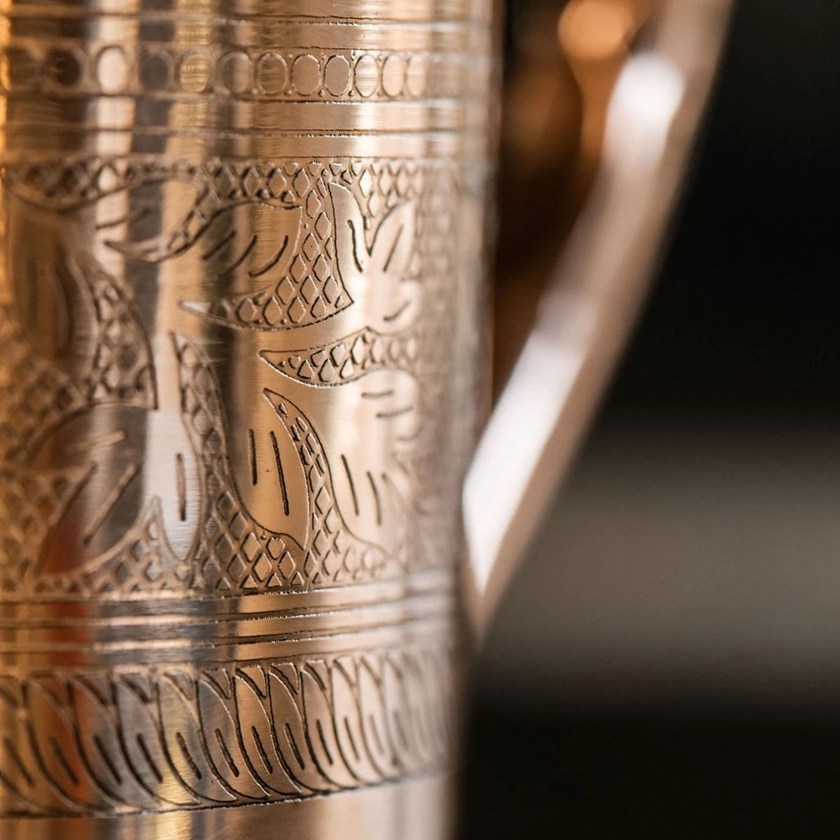 Puur Koperen Kan Bloempatroon - 1,5 Liter - Afbeelding 3