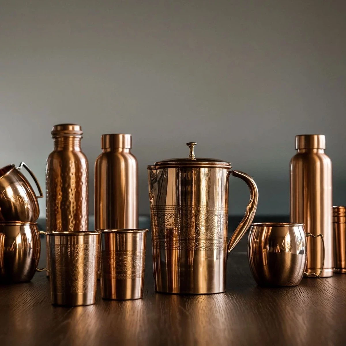 Puur Koperen Kan Bloempatroon - 1,5 Liter - Afbeelding 5