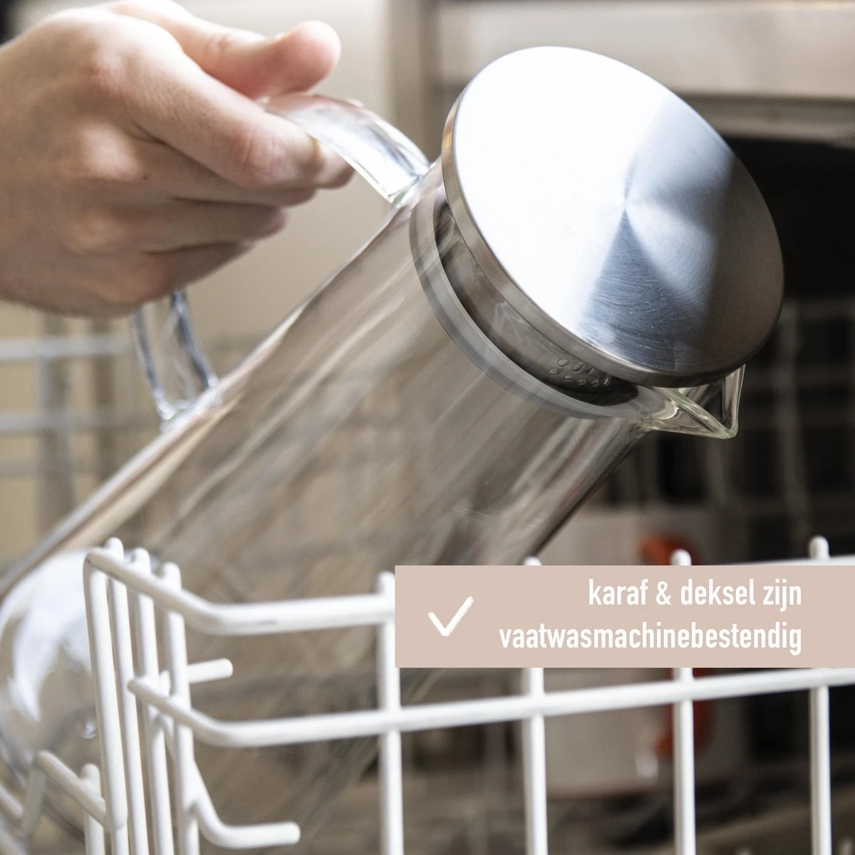 MÊZON® Schenkkan - Glazen Waterkan - Waterkaraf Voor Fruitwater - Multifunctionele Decanteer Karaf - Kan Met Deksel - 1.5L Capaciteit - Afbeelding 3