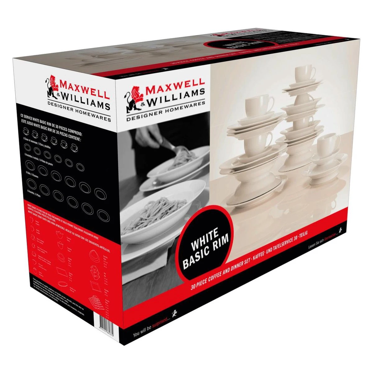 Maxwell And Williams White Basic Rim Koffie- En Dinerset - 30-delig - Wit - Afbeelding 4