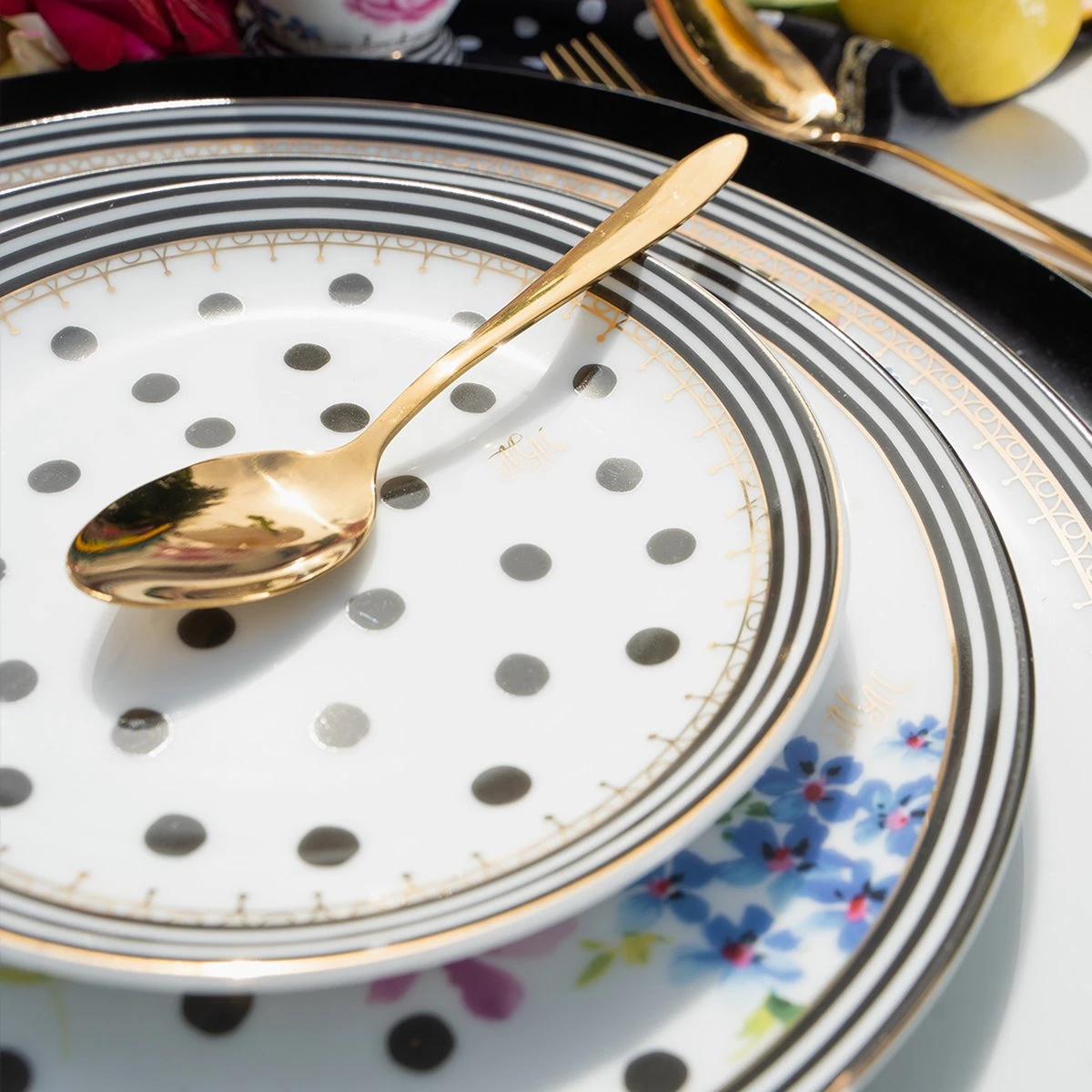 Melli Mello Nora Dots - Serviesset - Complete Serviesset 6 Personen - Bloemen - Stippen - Afbeelding 3