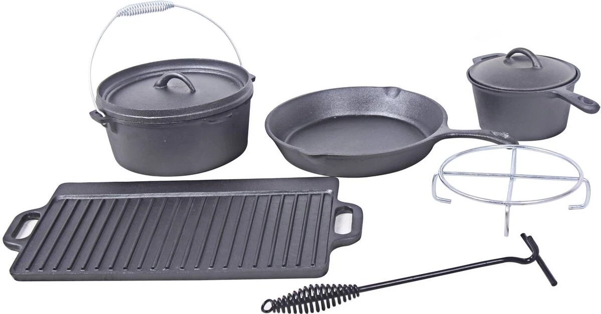 EL Fuego Dutch Oven Set Gietijzer 7-delig - Afbeelding 6