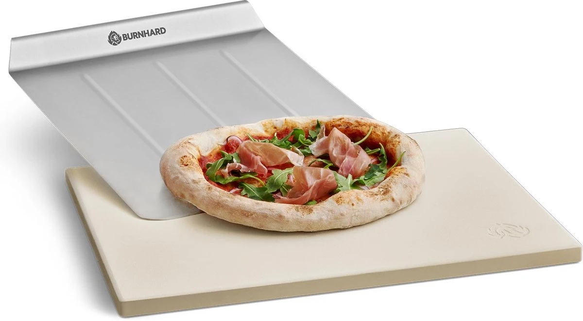 Burnhard Pizzasteen 38 X 30 X 1,5 Cm + Pizzaschep - Afbeelding 13