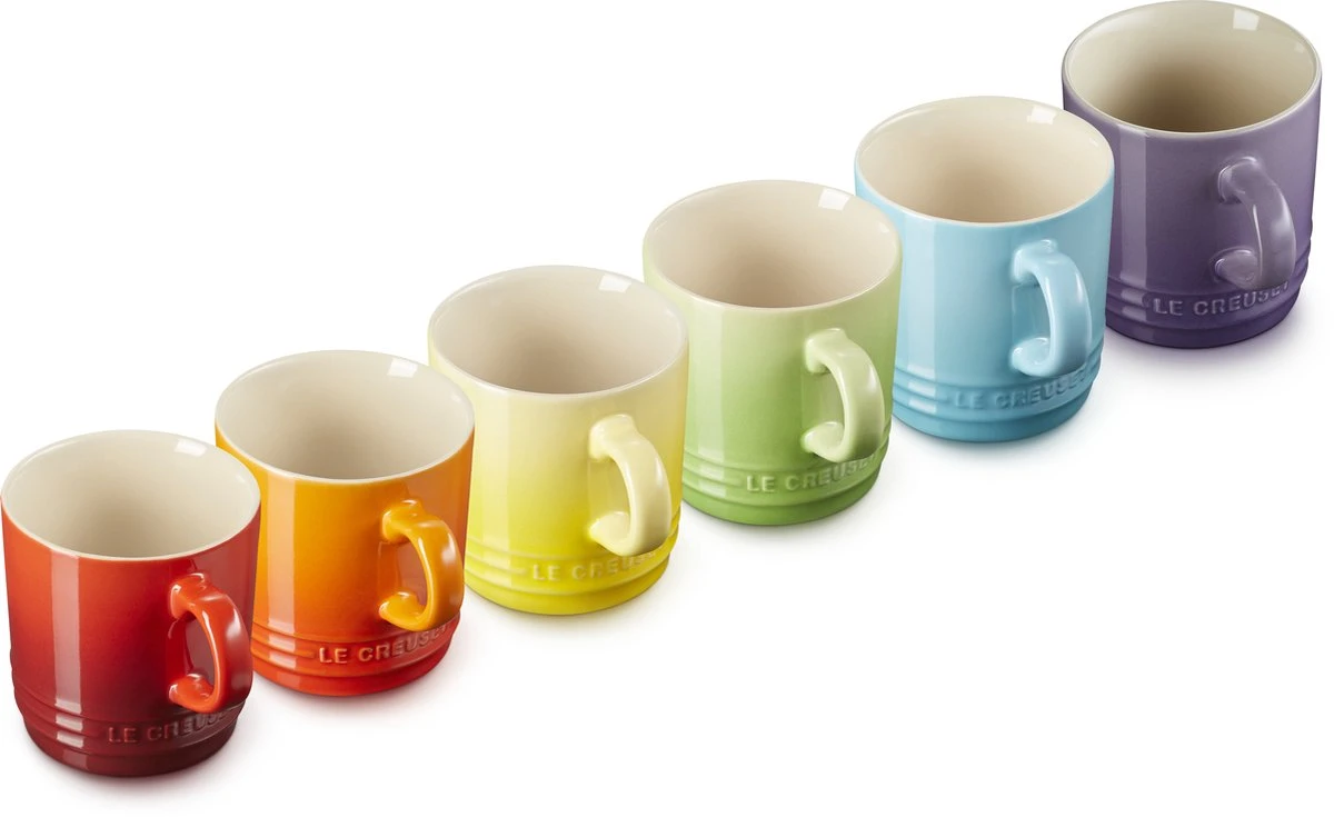 Le Creuset Set Van 6 Koffiebekers 200 Ml Regenboog Kleuren - Afbeelding 4