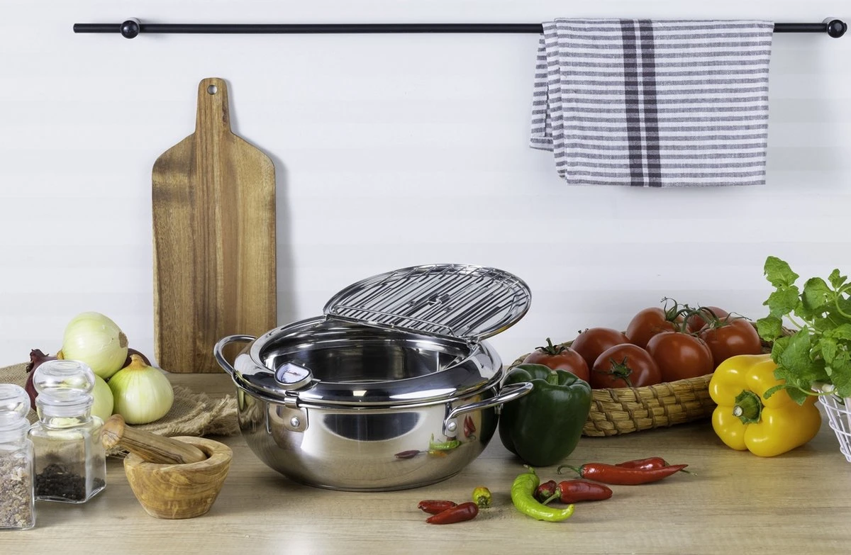 Edënbërg Classic Line - Japanse Frituurpan Met Thermometer - 3.4 Liter - Friteuse/Frituurpot RVS - Afbeelding 5