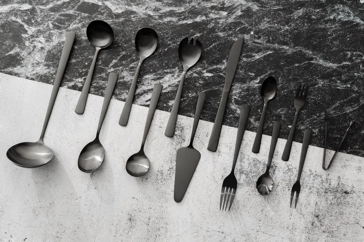 Swiss Pro+ Bestekset In Koffer-72 Delig-12 Persoons-Zwitsers Kwaliteit-Complete Set-100% Roestvrijstaal- Zwart - Afbeelding 10