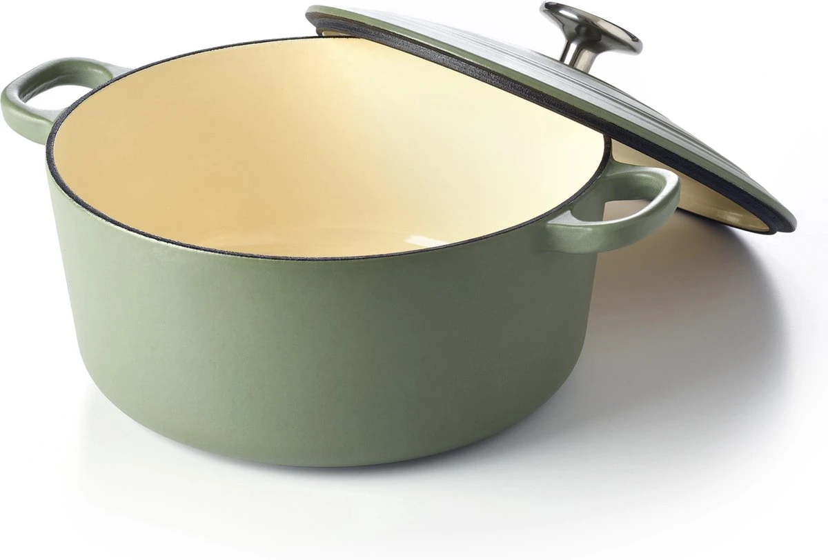 BK Bourgogne Braadpan Ø 24 Cm - Groen - Gietijzer - Inductie - Afbeelding 2