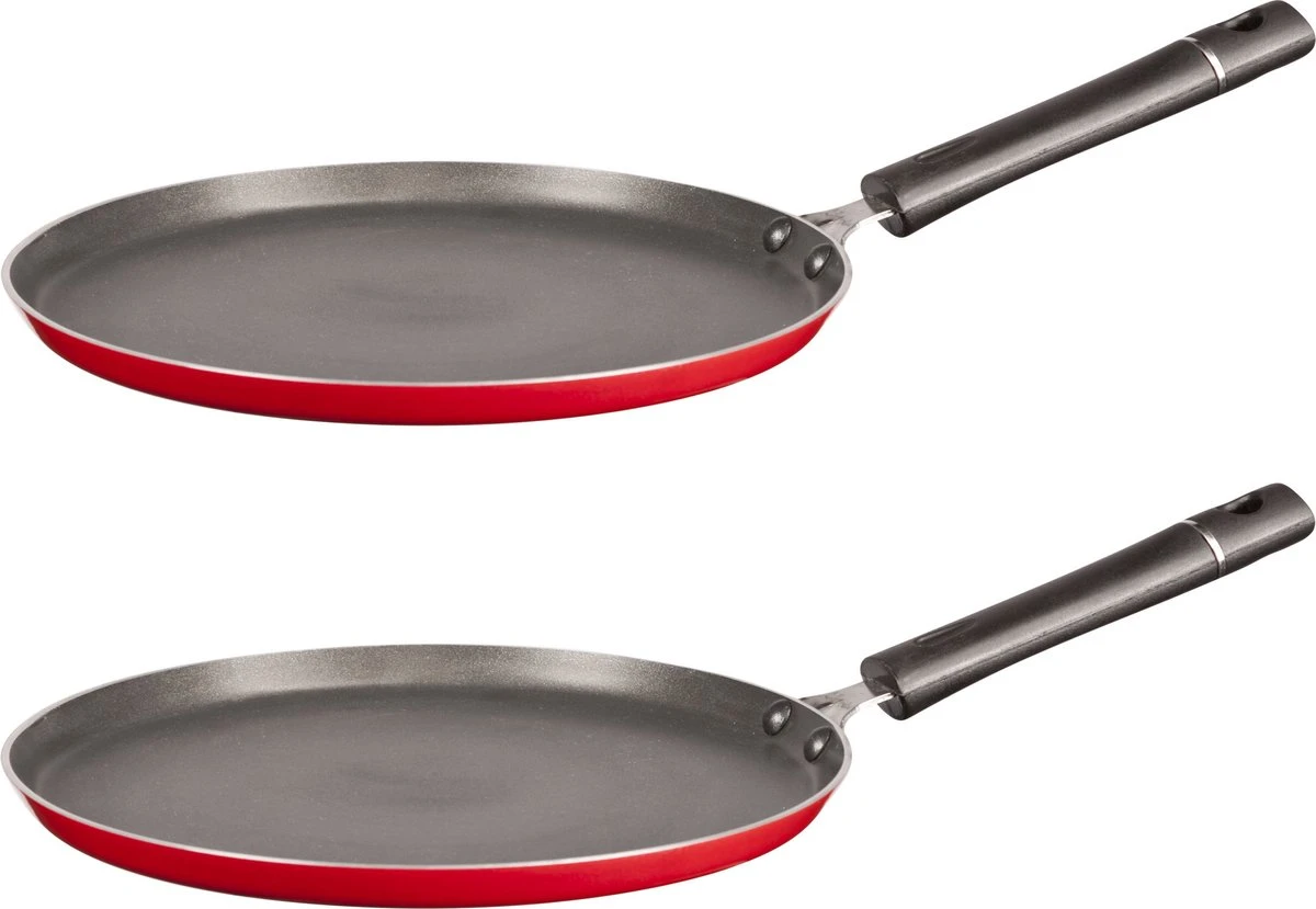 Aluminium Professionele Rode Pannekoekenpan Met Anti-aanbak Laag 24 Cm - Afbeelding 2