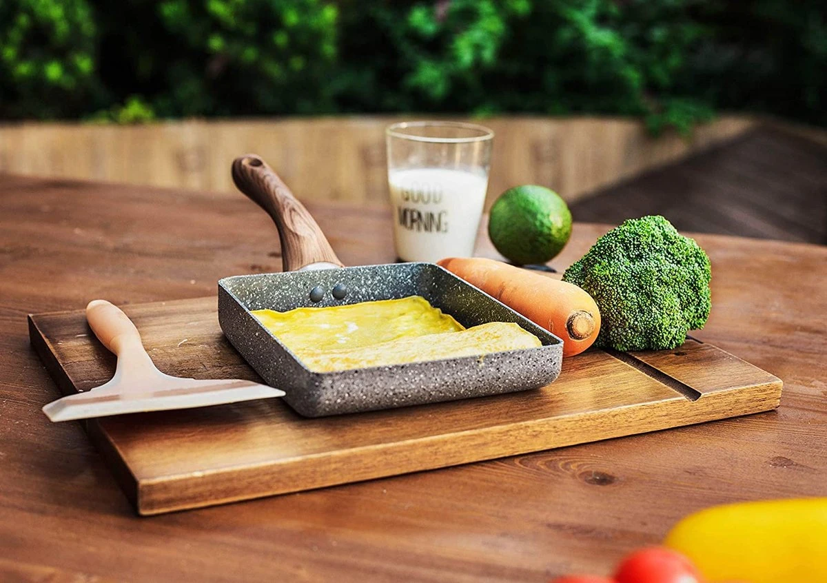 Zaigon All In 1 Pan - Inductie + Vaatwasmachinebestendig - Kleine Pan - Omeletpan - Tamagoyaki Pan - Tamago Pan - Vierkante Pan - Sushi Pan - Vierkante Pan - Afbeelding 3