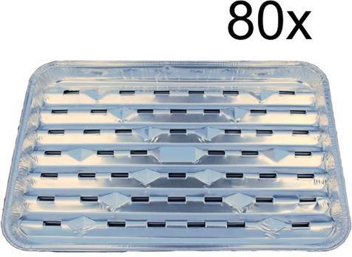 S'MART BBQ Aluminium Grillschaal 80 Stuks 34x22x2,5cm (2 X 40 Stuks) Ideaal Voor Op De BBQ - Wegwerp Grillschalen - Voordeelverpakking BBQ Accessoires