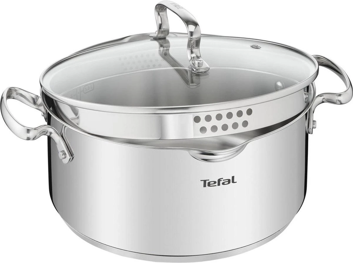 Tefal Duetto+ Pannenset -10 Delig- 5 Pannen - Kookpannenset - Zilver - Afdruipdeksels - Afbeelding 5