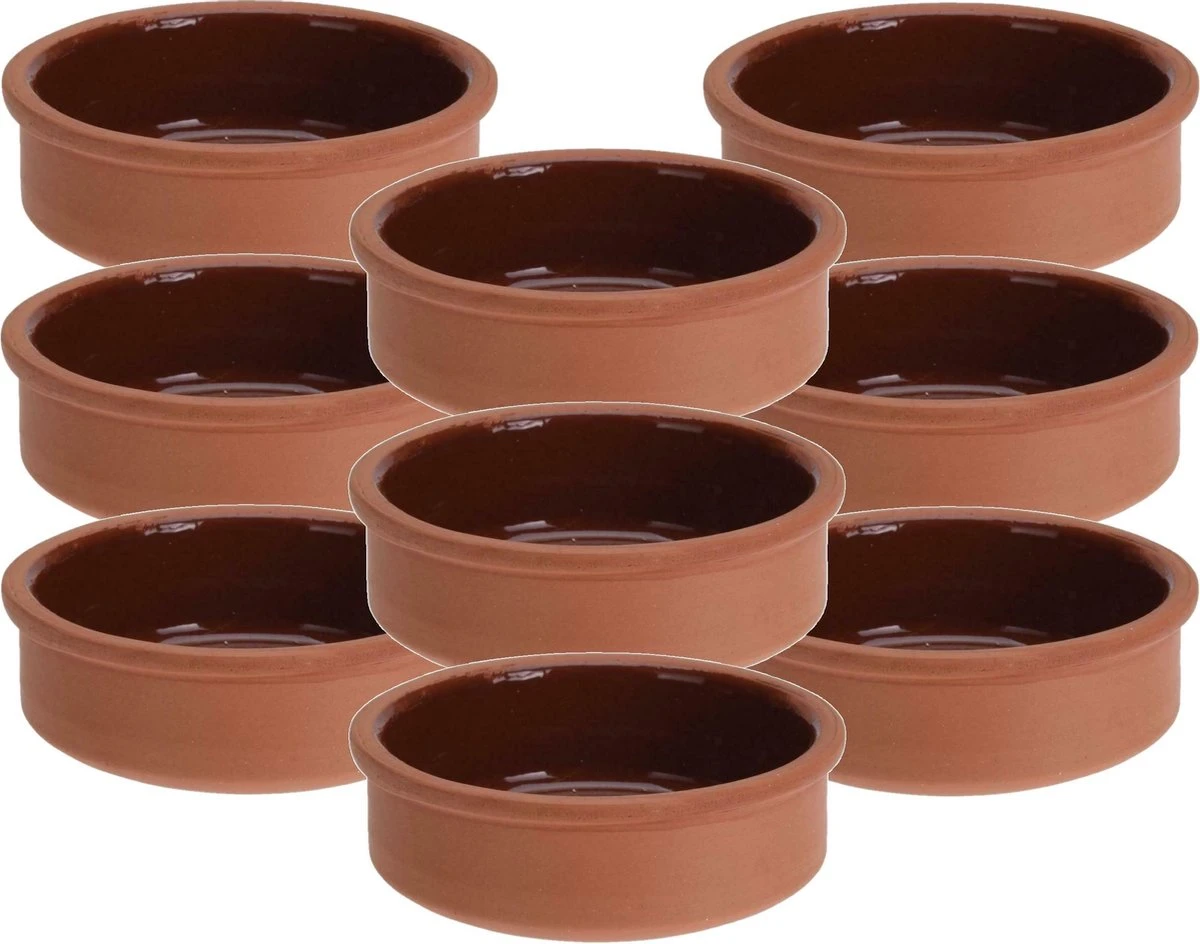 Merkloos 12x Tapas Schaaltjes 500 Ml Terracotta 12 Cm - Keukenbenodigdheden - Kookbenodigdheden - Tafel Dekken - Tapasschaaltjes - Tapas/snacks/hapjes Bereiden En Serveren