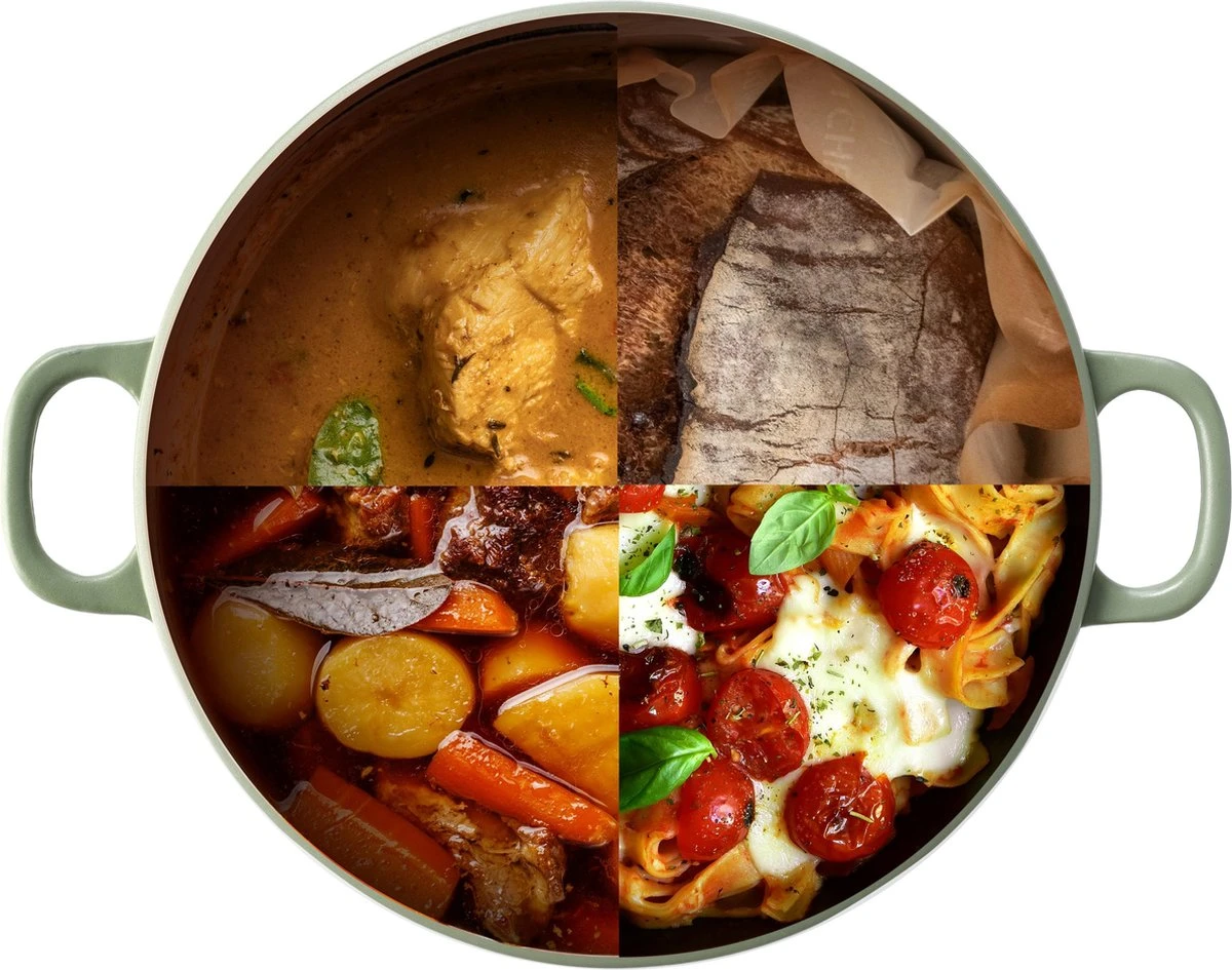 BK Bourgogne Braadpan Ø 24 Cm - Groen - Gietijzer - Inductie - Afbeelding 3