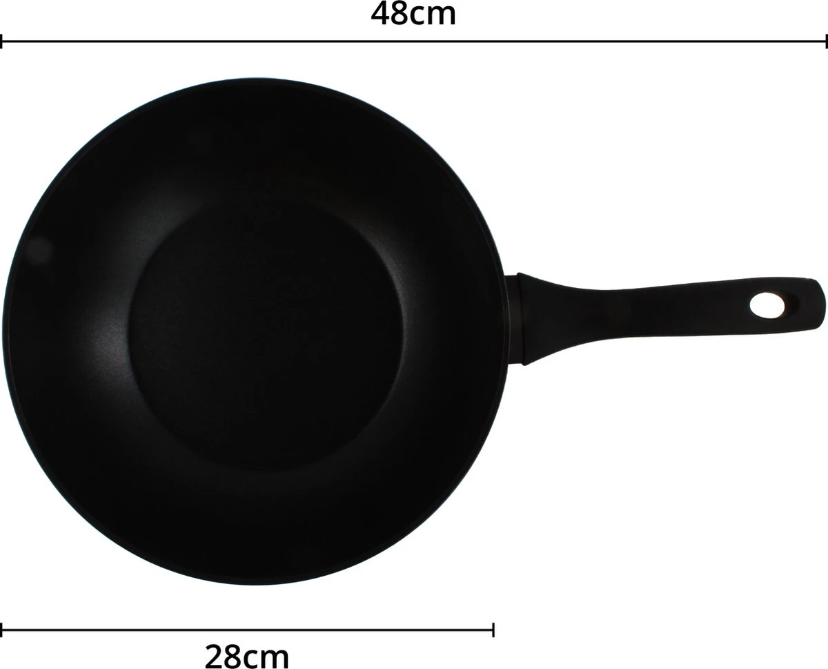 Miller Keramische Wokpan Inductie Ø 28 Cm - Alle Warmtebronnen - Anti Aanbaklaag - Afbeelding 2