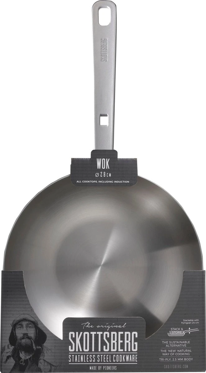 Skottsberg Wok Stainless Steel 28 Cm Roestvrijstaal - Afbeelding 8