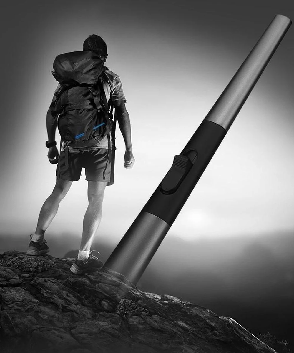 Allkinds Lange Elektrische Plasma Aansteker - USB Oplaadbaar - Vlamloze Elektrische Aansteker Voor Keuken, Kaars, BBQ Of Openhaard - Zwart - In- En Outdoor - Chique Design - Afbeelding 6